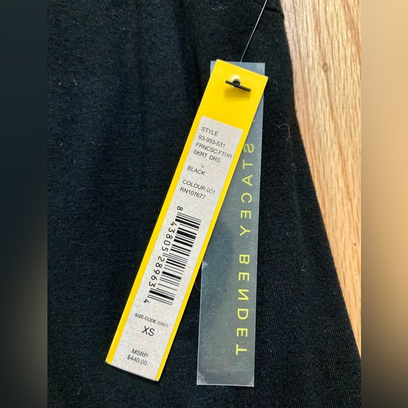 Alice & Olivia Francesca Feather Trim Black Dress - Picture 4 of 5